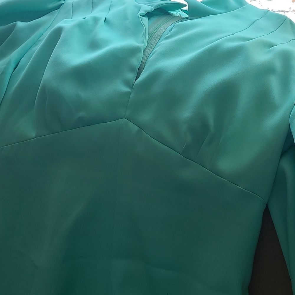 Vintage 60s 70s Mint Green Dress - Picture 4 of 6